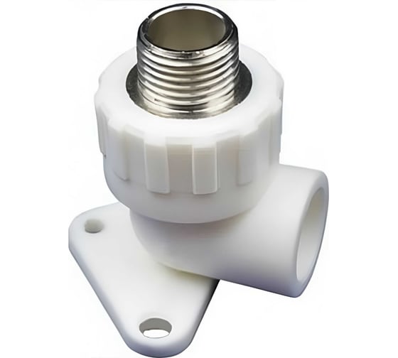 Полипропиленовые угольники MeerPlast PPRC, с креплением, Дн20x15, Ру25, 90 гр., НР, 10 шт D200-01588 1