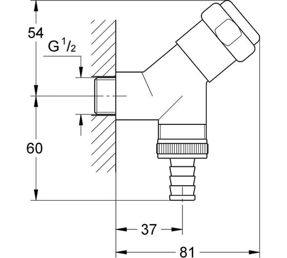Подсоединительный вентиль Grohe 1/2″ хром 41010000