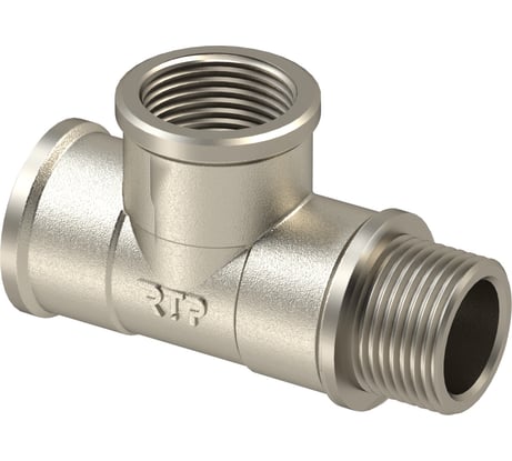 Тройник RTP латунь, внутренняя/внутренняя/наружная резьба 3/4", никель 42251