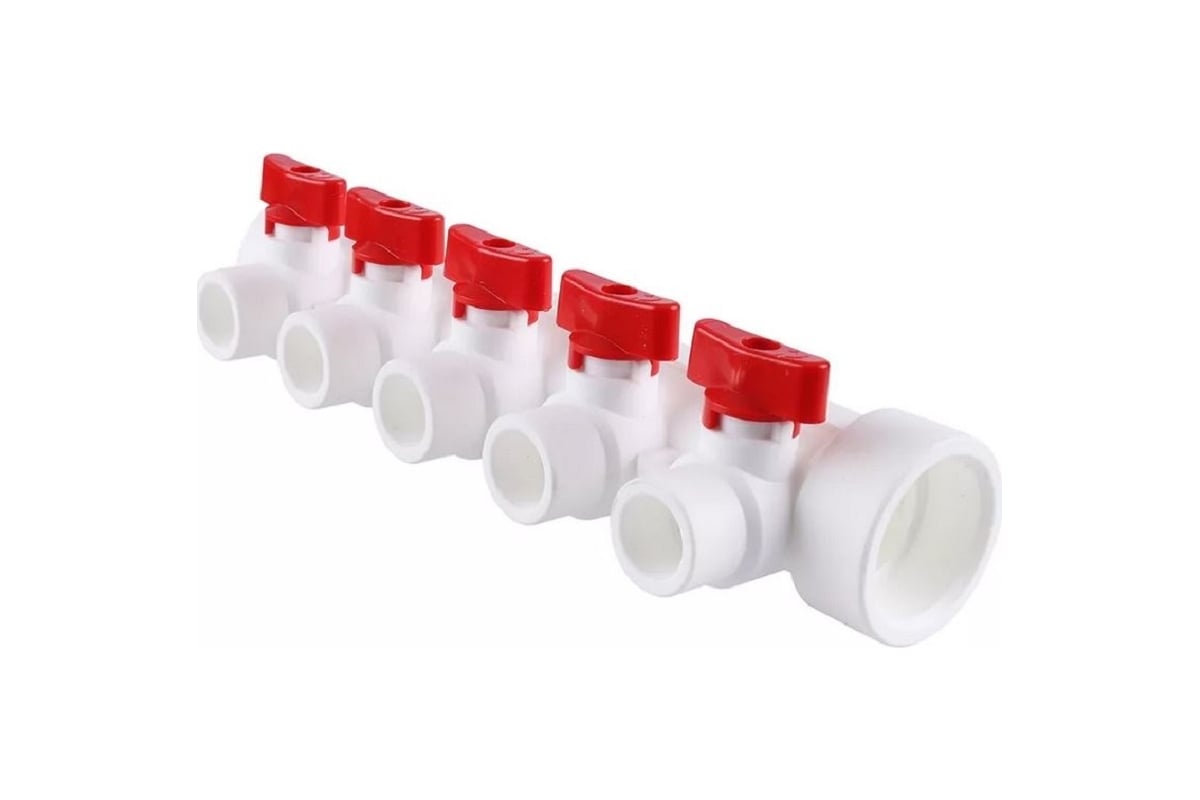 Коллектор полипропиленовый с кранами на 5 выходов Санакс м32x20 771486 ...