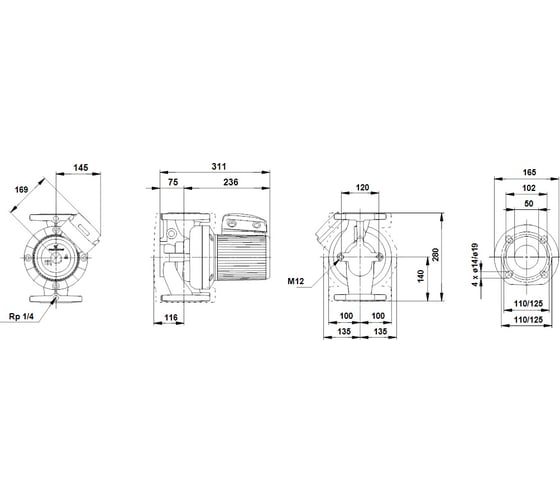 Циркуляционный насос Grundfos UPS65-180 F 96402316