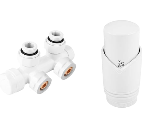 Термостатический интегрированный угловой комплект VIVALDO 1/2" белый в блистере ITRV-WH