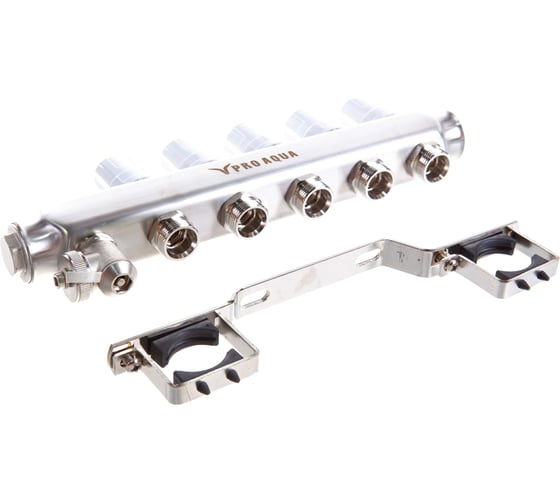 Коллекторный блок с расходомерами PRO AQUA 5 выходов, 330 мм, 1 x 3/4 V500MB.05b
