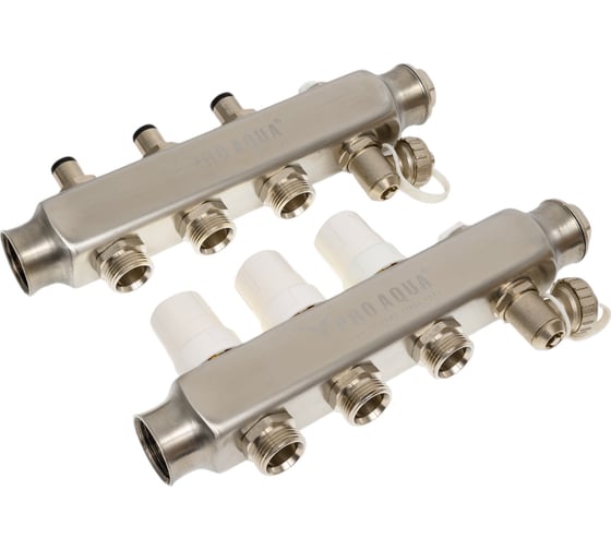 Коллекторный блок с регулировочными клапанами PRO AQUA 3 выхода, 230 мм, 1x3/4 R510MB.03