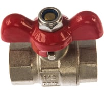 Шаровой полнопроходной кран PRO AQUA ручка-бабочка, В-В 1/2 FWB63-f15-f15x