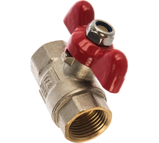 Шаровой полнопроходной кран PRO AQUA ручка-бабочка, В-В 1/2 FWB63-f15-f15x