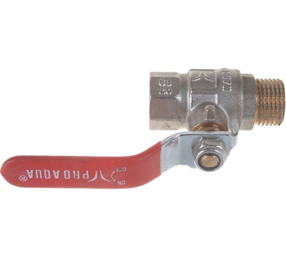 Шаровой полнопроходной кран PRO AQUA Н-В ручка рычаг 1/2 FWL53-m15-f15x