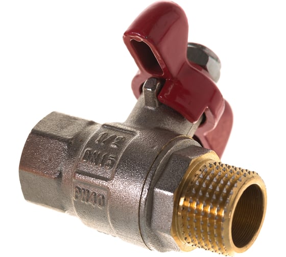 Шаровой полнопроходной кран PRO AQUA ручка-бабочка Н-В 1/2 FWB61-m15-f15x