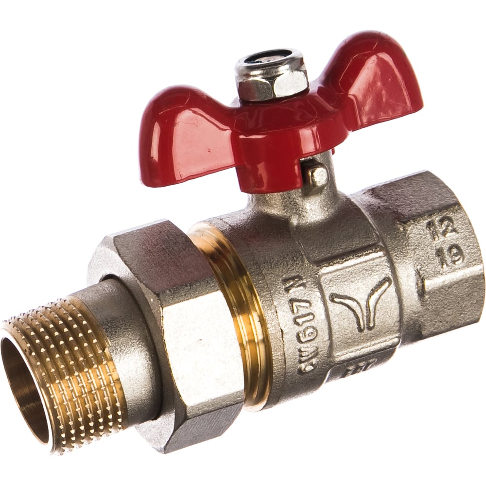 Шаровой полнопроходной кран со сгоном PRO AQUA ручка-бабочка Н-В 3/4 ...