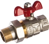 Шаровой полнопроходной кран со сгоном PRO AQUA ручка-бабочка Н-В 3/4 FWB65-m20-f20x