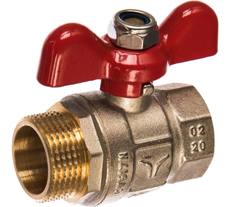 Шаровой полнопроходной кран PRO AQUA ручка-бабочка Н-В 1 FWB61-m25-f25x