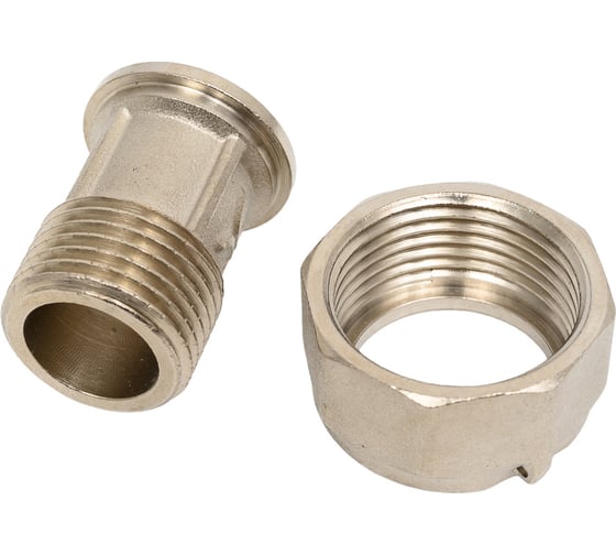 Штуцер с накидной гайкой, с ушком для пломбы PRO AQUA 1/2x3/4 18-m15x