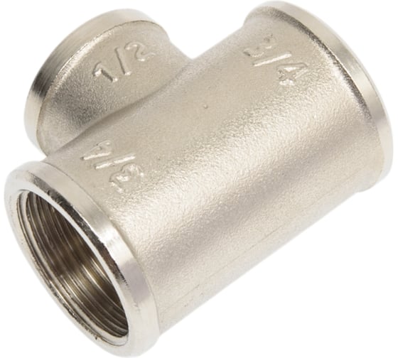 Латунный тройник PRO AQUA ВР резьбовой переходной 3/4x1/2x3/4 03-F20-F15-F20xb