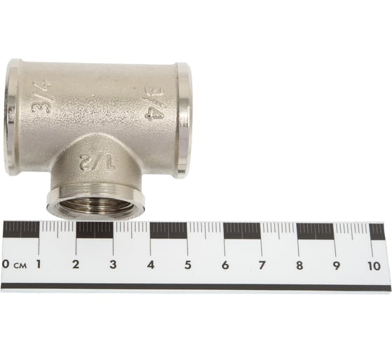 Латунный тройник PRO AQUA ВР резьбовой переходной 3/4x1/2x3/4 03-F20-F15-F20xb