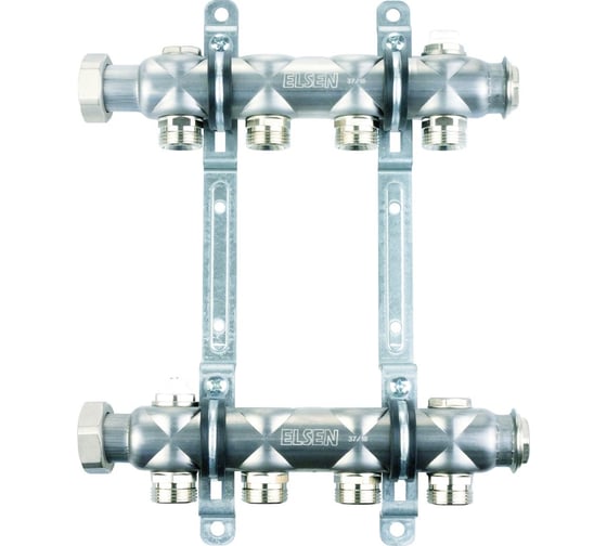 Коллекторная группа ELSEN 1", 6 контуров, размер отвода-3/4", нержавеющая сталь EMi01.06