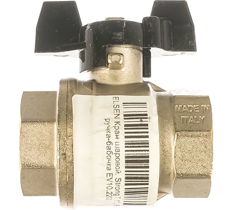 Шаровой кран ELSEN Strong T, 1", ВВ, ручка-бабочка EV10.2200