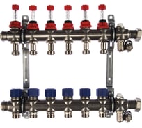 Коллекторная группа ELSEN 1", 6 контуров, размер отвода-3/4", нержавеющая сталь EMi03.06