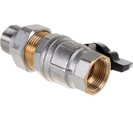 Шаровой кран ELSEN Strong T, 3/4", НВ, ручка-бабочка, с накидной гайкой EV34.3201