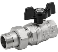 Шаровой кран ELSEN Strong T, 1", НВ, ручка-бабочка, с накидной гайкой EV10.3201