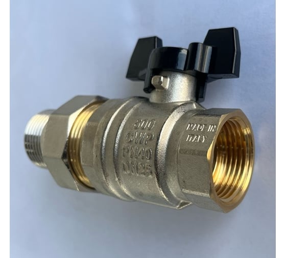 Шаровой кран ELSEN Strong T, 1", НВ, ручка-бабочка, с накидной гайкой EV10.3201