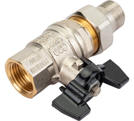 Шаровой кран ELSEN Strong T, 1/2", НВ, ручка-бабочка, с накидной гайкой EV12.3201
