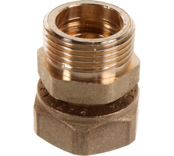 Сгон американка ELSEN прямой, НВ, 1/2", 1/2", латунь, с плоским уплотнением EBF26.12