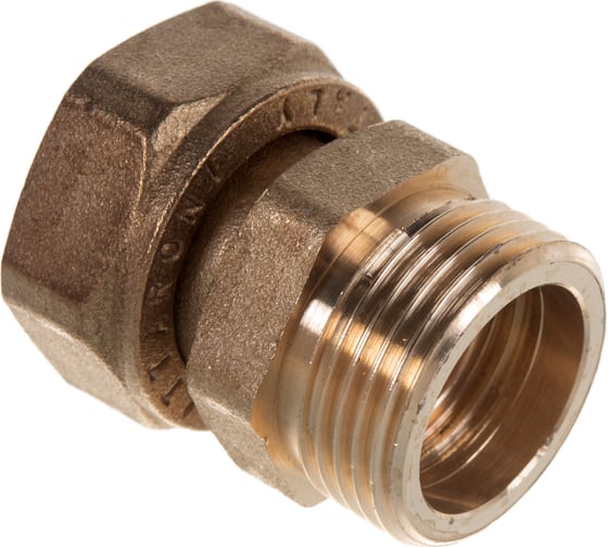 Сгон американка ELSEN прямой, НВ, 1/2", 1/2", латунь, с плоским уплотнением EBF26.12