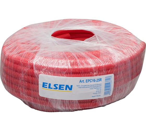 Гофротруба ELSEN FlexLight, диаметр 16 мм, наружный диаметр 25мм, красная, бухта 50 м EPC16-25R