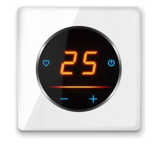 Терморегулятор OneKeyElectro c WiFi ОКЕ-25+рамка стеклянная, белый 2288999 1