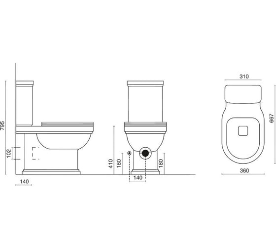 Бачок для унитаза KERAMA MARAZZI POMPEI белый глянцевый PO.cis.01