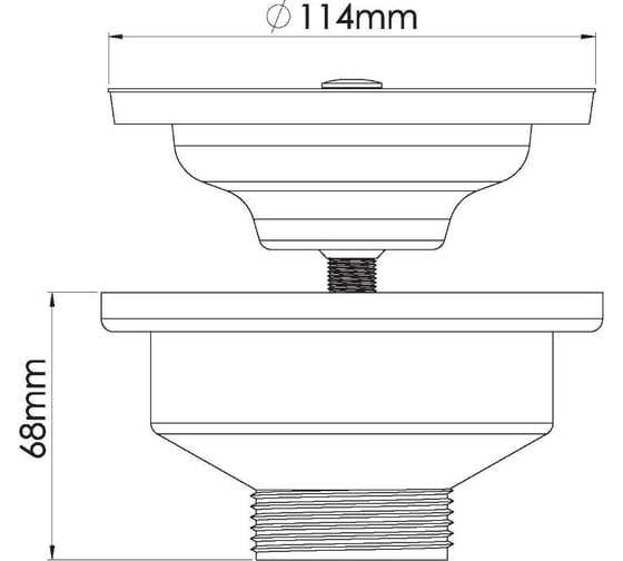 Выпуск для сифона 3 1/2" с винтом 45мм (для каменной мойки) Nova 1043