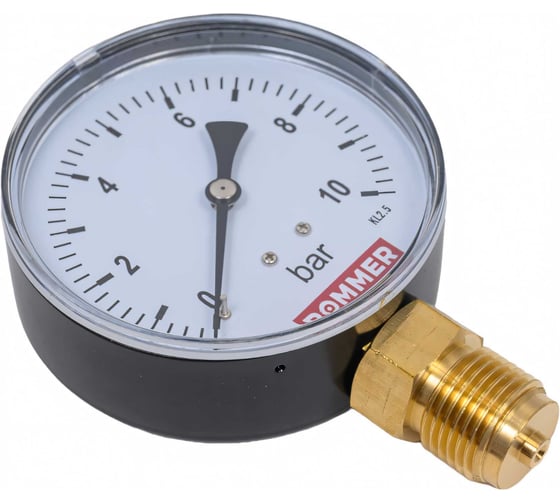 Манометр ROMMER радиальный корпус dn 80 мм 1/2", 0...10 бар, кл.2.5 rim-0010-801015 RG00929SFN4ONL