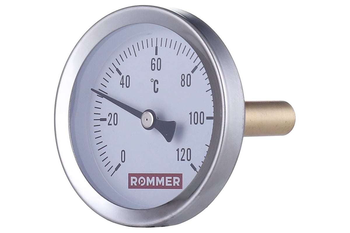 Термометр ROMMER биметаллический с погружной гильзой, корпус dn 63 мм ...