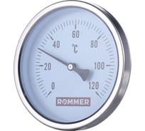 Термометр ROMMER биметаллический с погружной гильзой, корпус dn 80 мм, гильза 75 мм 1/2", 0...120с rim-0001-807515 RG00929SF9CQL5