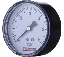 Манометр ROMMER аксиальный корпус dn 50 мм 1/4" , 0...6 бар, кл.2.5 rim-0009-500608 RG00929SFN1OV1 29856866