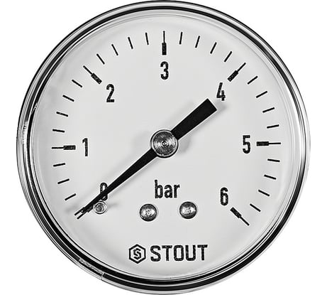 Манометр аксиальный STOUT, корпус Dn 50 мм 1/4, 0...6 бар, кл.2.5 SIM-1009-500608 RG0094NU9EUEFI