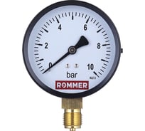 Манометр ROMMER радиальный корпус dn 100 мм 1/2", 0...10 бар, кл.2.5 rim-0010-101015 RG00929SFN50FM