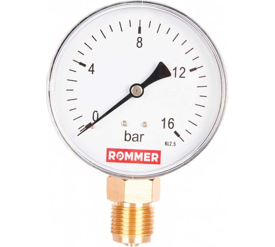 Манометр ROMMER радиальный корпус dn 80 мм 1/2" , 0...16 бар, кл.2.5 rim-0010-801615 RG00929SFN57FN