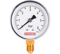 Манометр ROMMER радиальный корпус dn 63 мм 1/4" , 0...6 бар, кл.2.5 rim-0010-630608 RG00929SFN3LFC