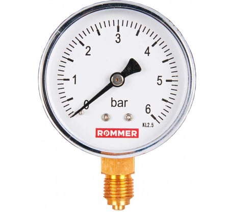 Манометр ROMMER радиальный корпус dn 63 мм 1/4" , 0...6 бар, кл.2.5 rim-0010-630608 RG00929SFN3LFC