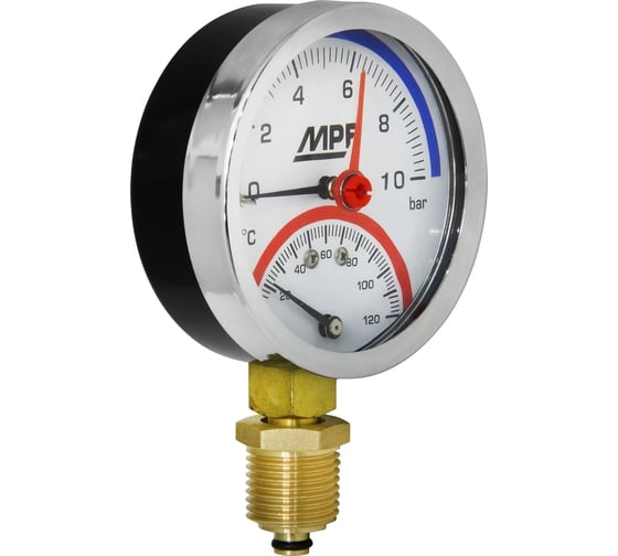 Термоманометр радиальный MPF 10 Бар, 120 гр., 1/2" нар. резьба ИС.161751