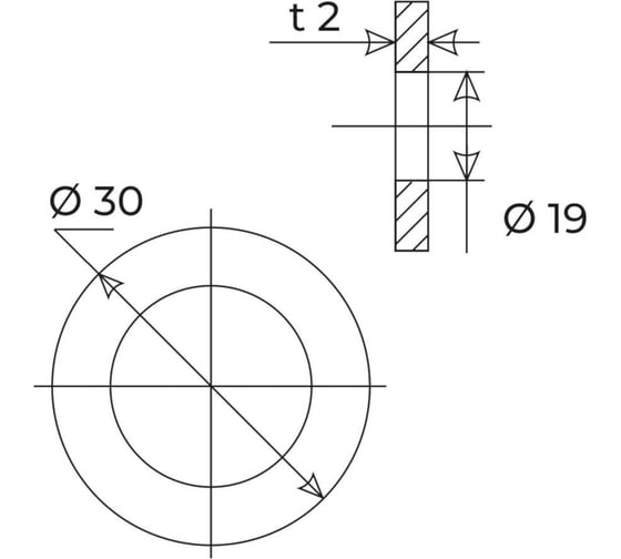 Прокладка из резины MPF 1", белая, 3 шт ИС.131190