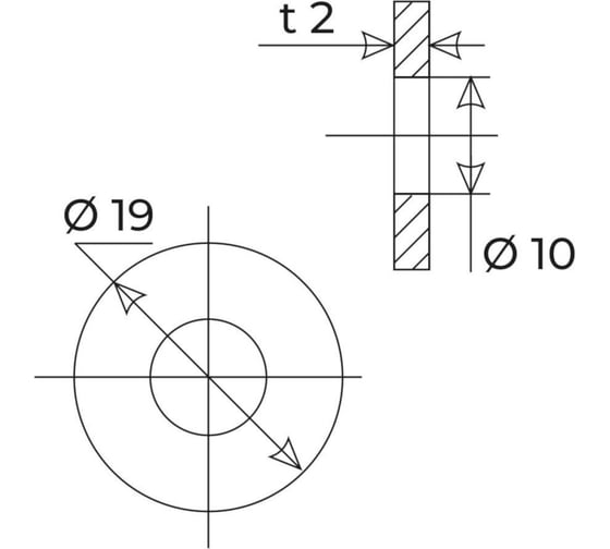 Прокладка из резины MPF 1/2", белая, 6 шт ИС.131188