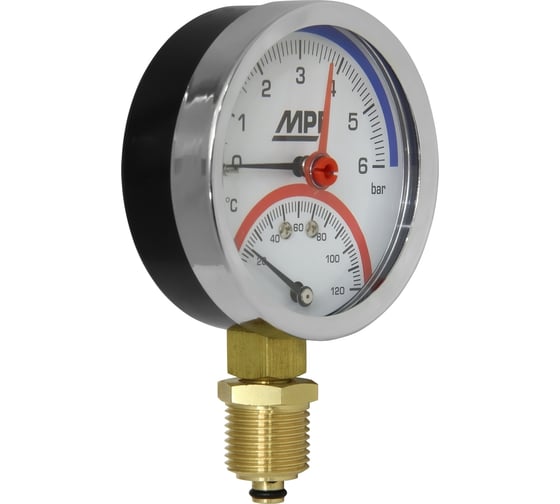 Термоманометр радиальный MPF 6 Бар, 120 гр., 1/2" нар. резьба ИС.161749
