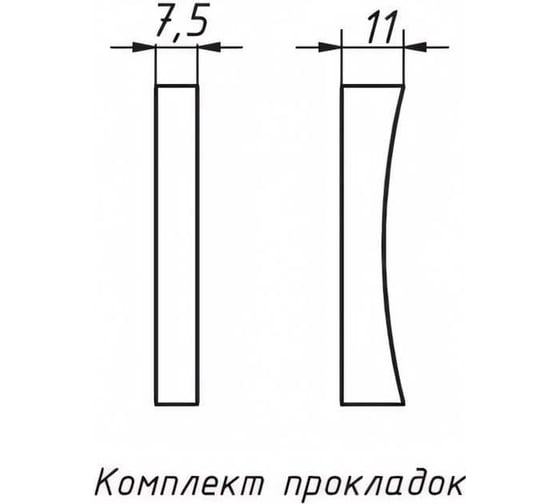 Комплект для ремонта №37 ORIO набор прокладок прямоугольного перелива (прямоугол. и полукругл.) (индивидуальный пакетик) РКП-37