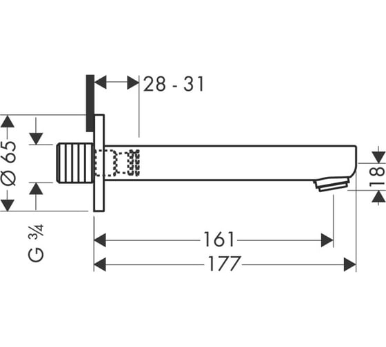 Излив HANSGROHE 14420000 Metropol S 161 мм 00000007392