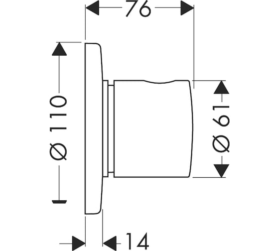 Переключатель HANSGROHE 15932000 Trio/Quattro (внешняя часть) 00000007568