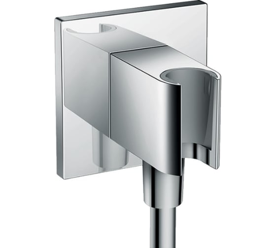 Шланговое подсоединение HANSGROHE 26486000 с держателем душа Fixfit Porter Square 00000043949 1