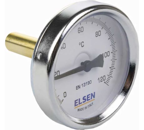 Термометр биметаллический 63 мм, 1/2", шток 9 мм ELSEN ET63.12