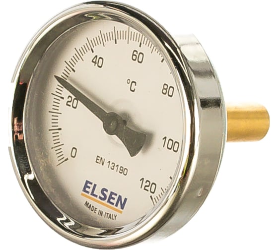 Термометр биметаллический 63 мм, 1/2", шток 9 мм ELSEN ET63.12